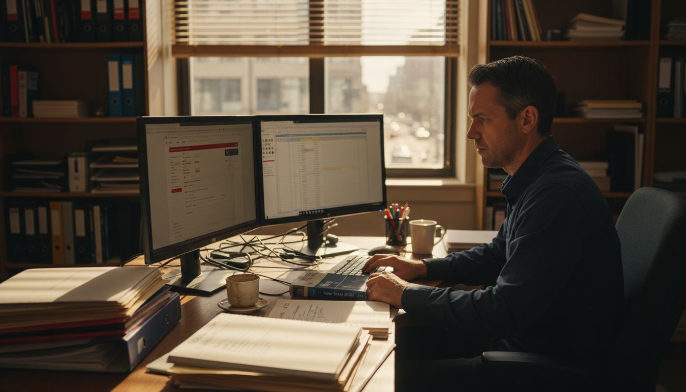 Business owner checking website maintenance dashboard