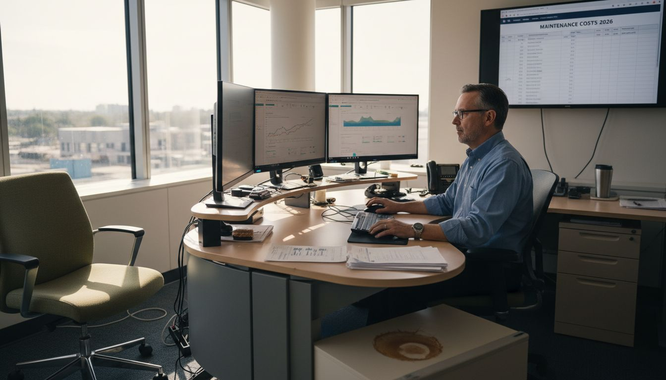 IT manager checking website maintenance reports