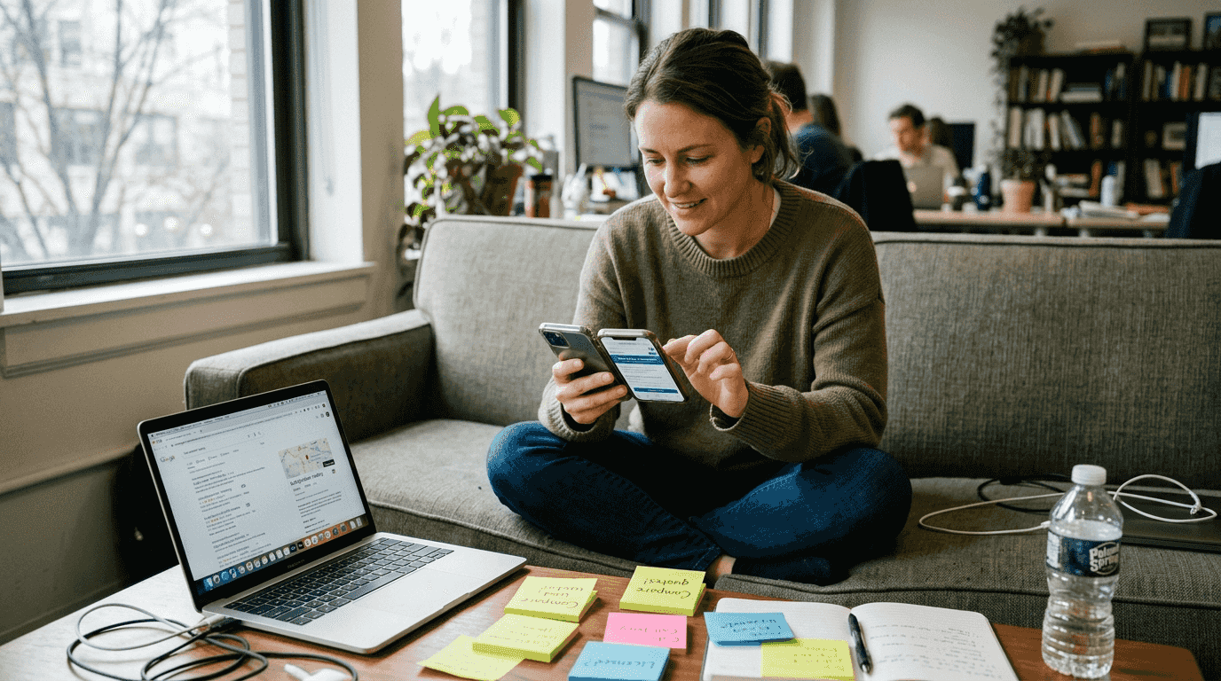 Testing business websites on mobile devices