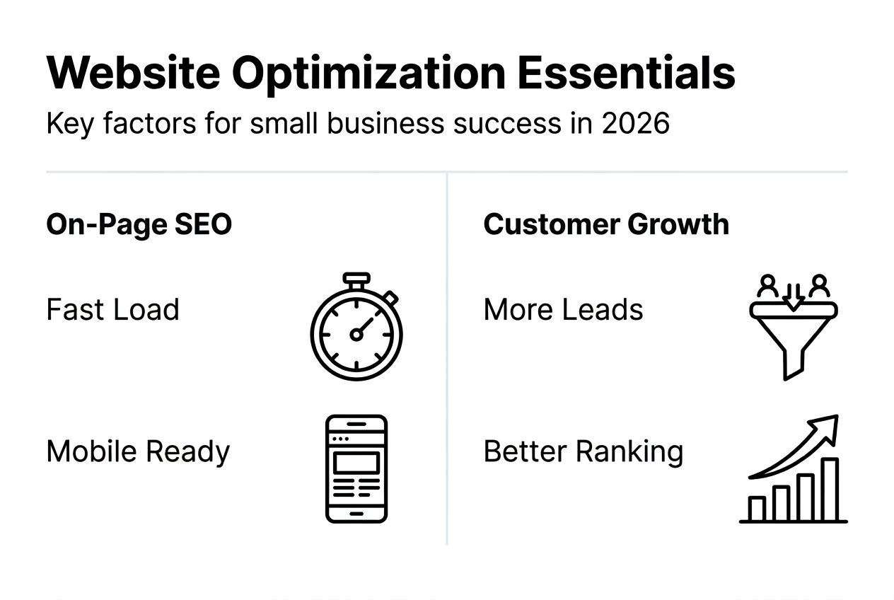 Infographic summarizing small business website essentials