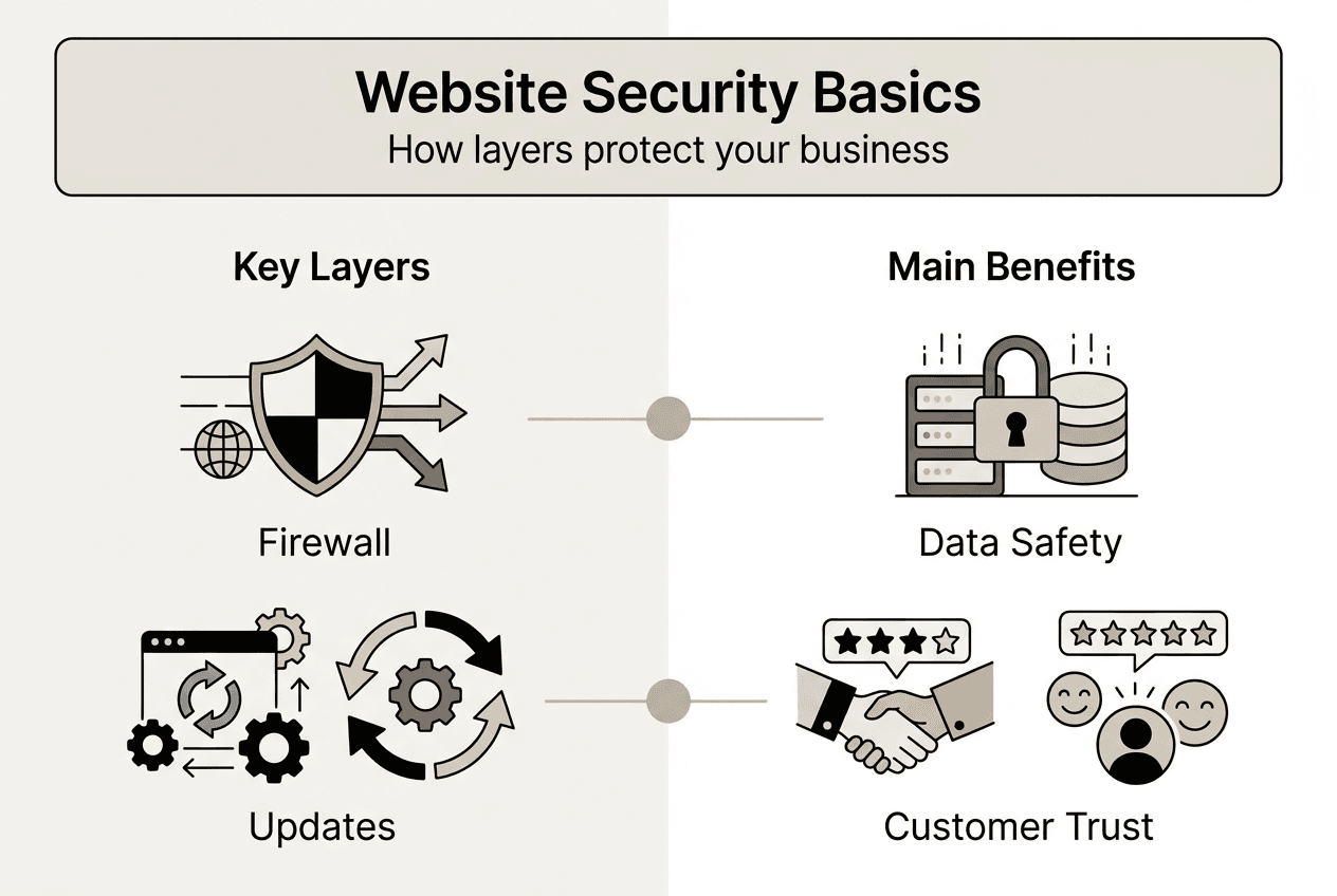 Infographic explaining website security basics