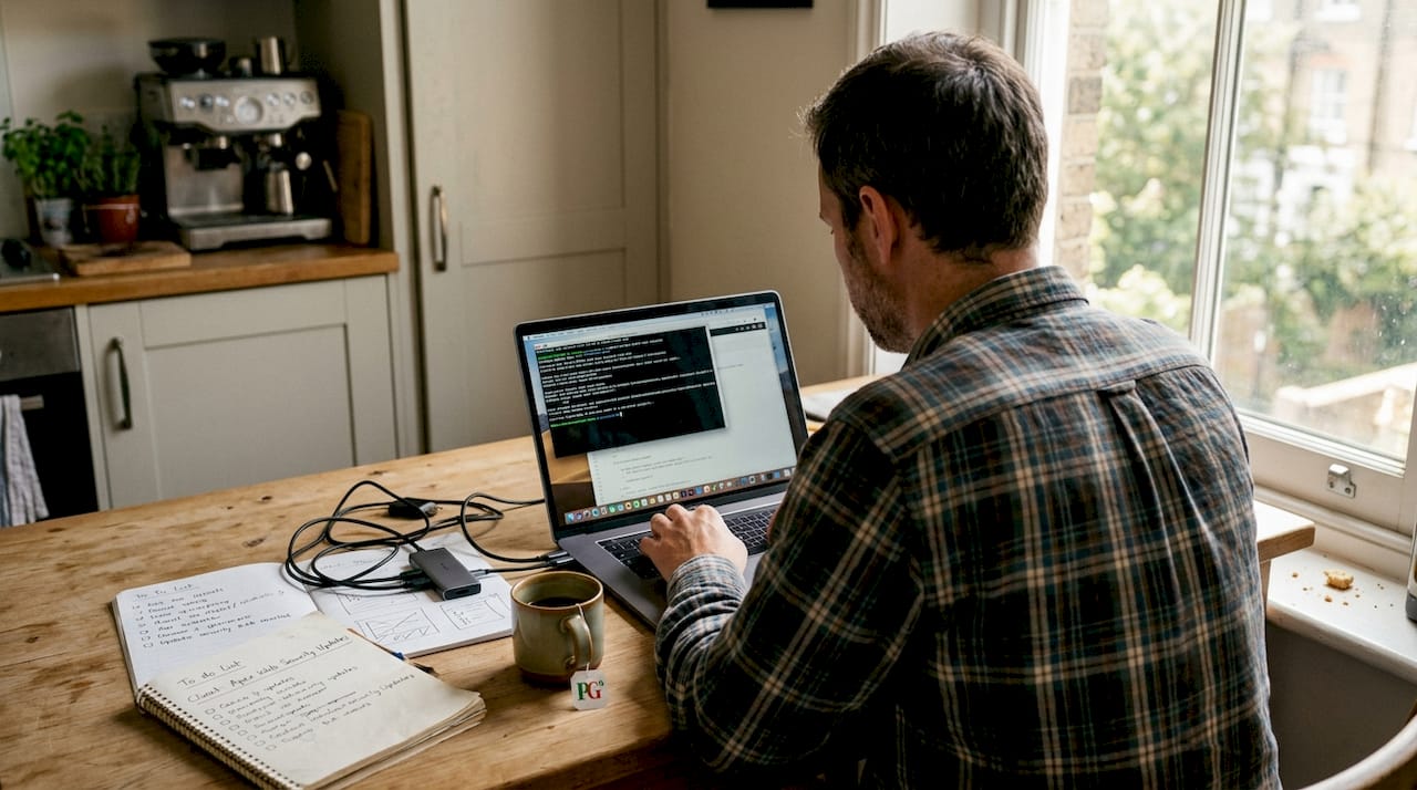 Web developer running website security update