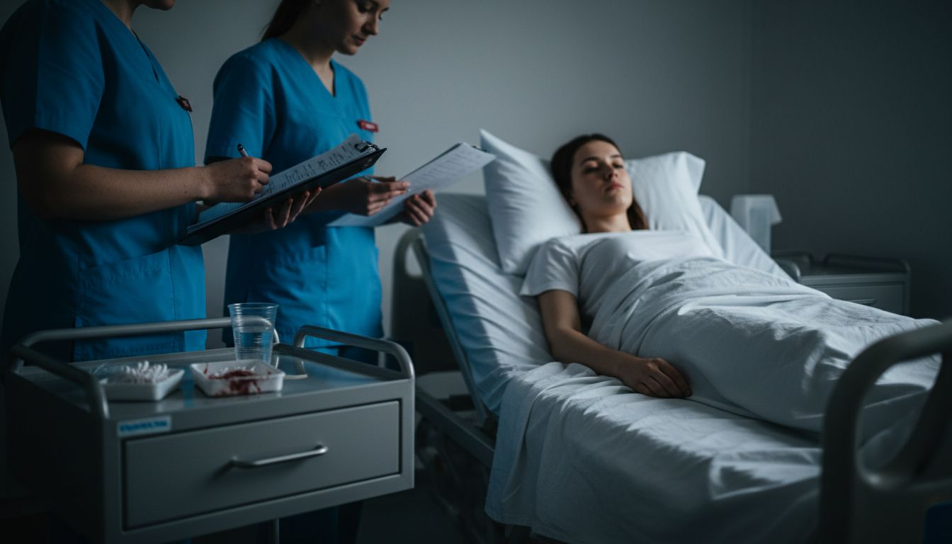 Pacjentka oczekuje na zaplanowany zabieg cesarskiego cięcia.