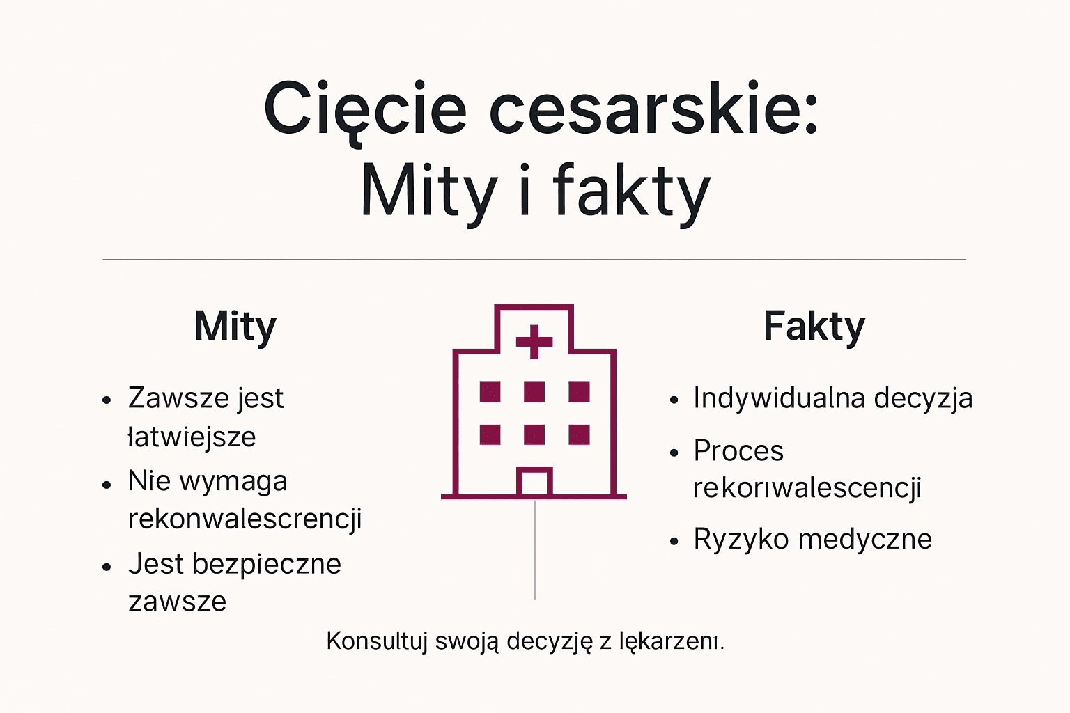 Infografika: prawdy i mity na temat cesarskiego cięcia