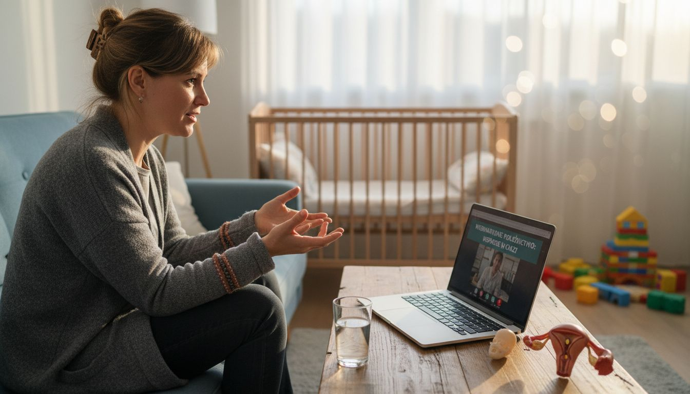 Położna organizuje wirtualne spotkanie z udziałem specjalistów