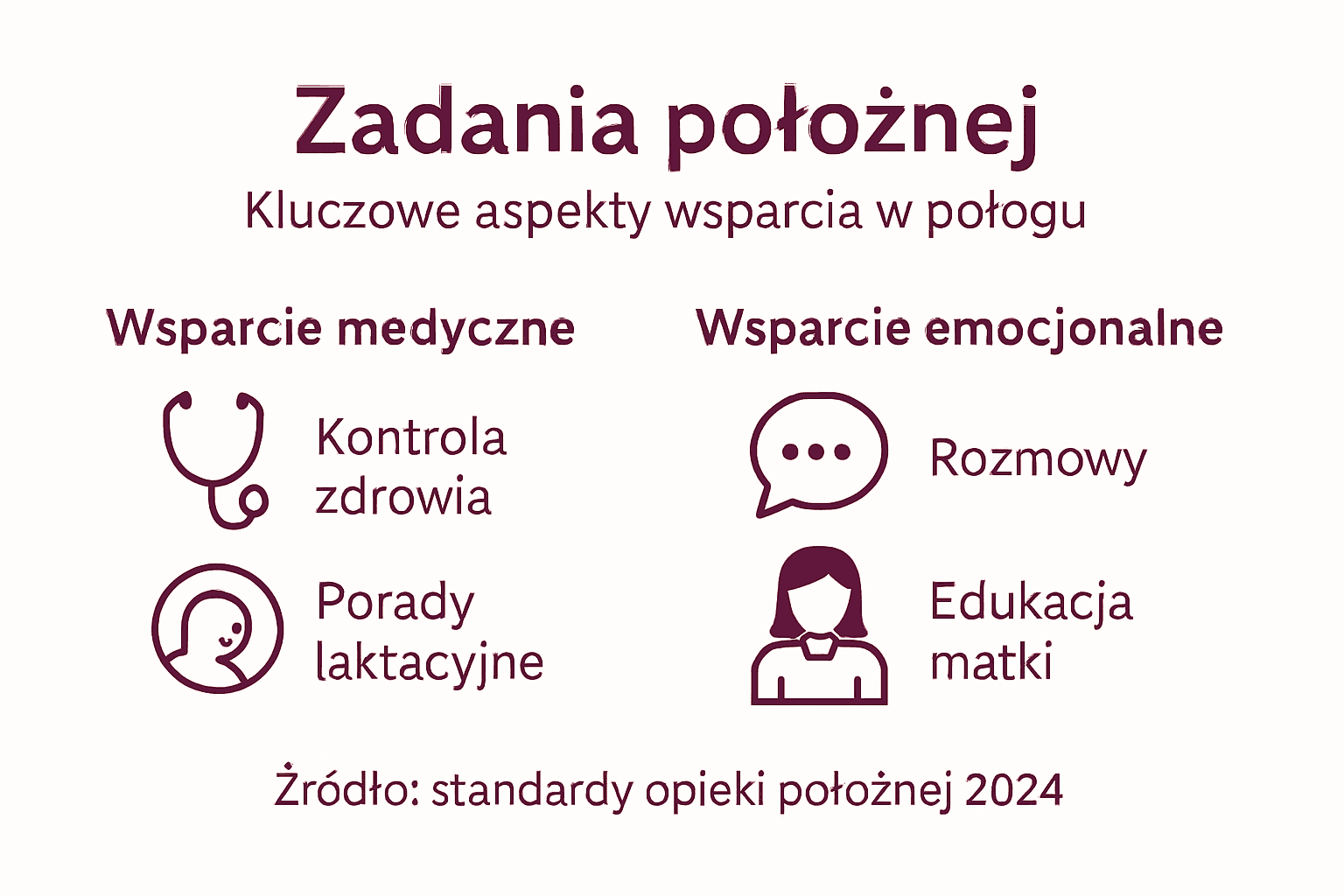 Infografika: rola położnej po porodzie