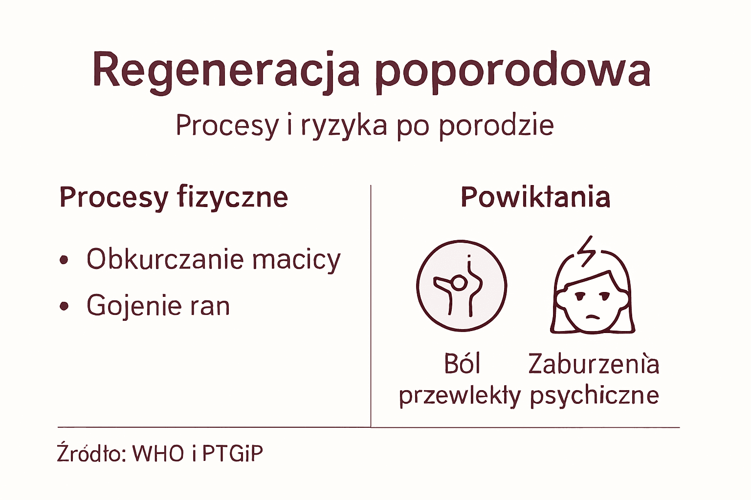 Infografika: co dzieje się z ciałem po porodzie i na co warto uważać