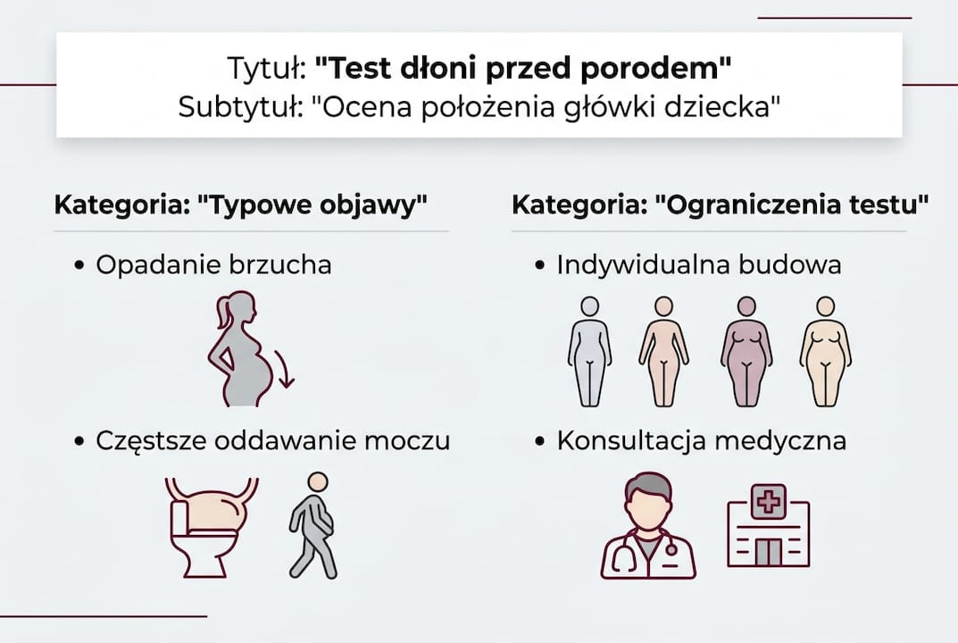 Infografika: jak wykonać test dłoni oraz sprawdzić, gdzie znajduje się główka