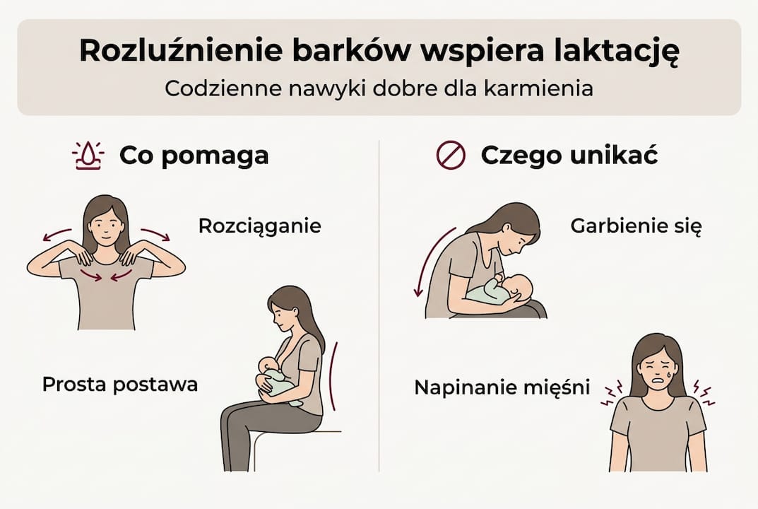 Infografika: dobre praktyki wspierające karmienie piersią i sytuacje, kiedy warto zachować ostrożność