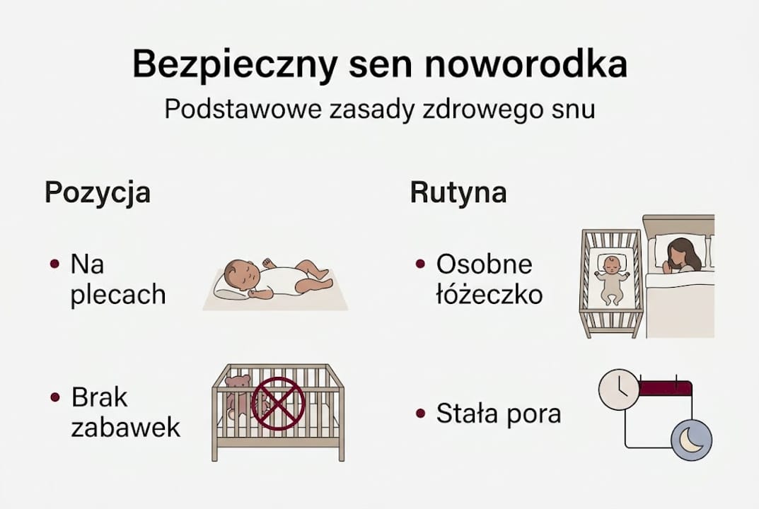 Infografika: sprawdzone sposoby na bezpieczny sen dziecka