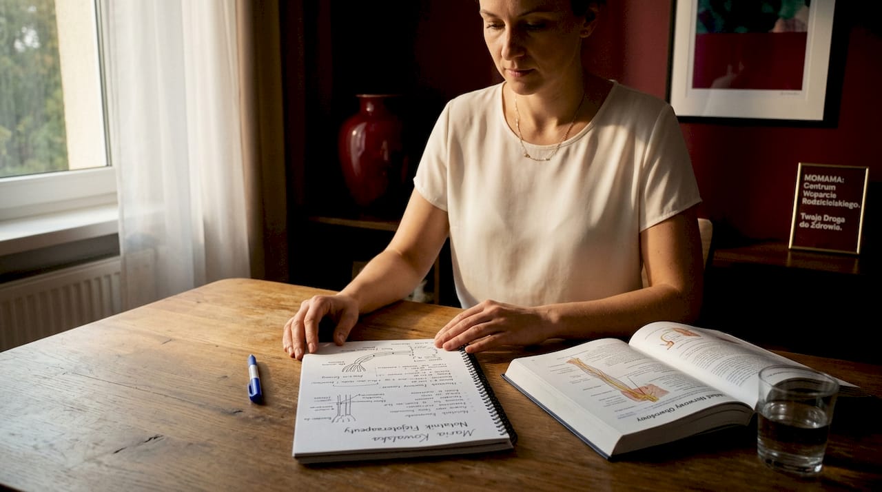 Fizjoterapeuta analizuje schematy regeneracji nerwów