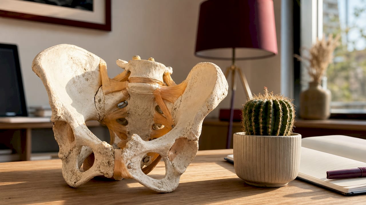 Model anatomiczny więzadeł wykorzystywany w gabinecie fizjoterapeutycznym
