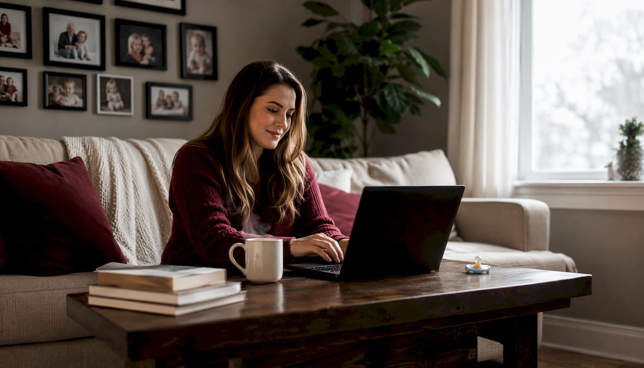 Ujęcie przedstawiające ręce pracujące na klawiaturze laptopa