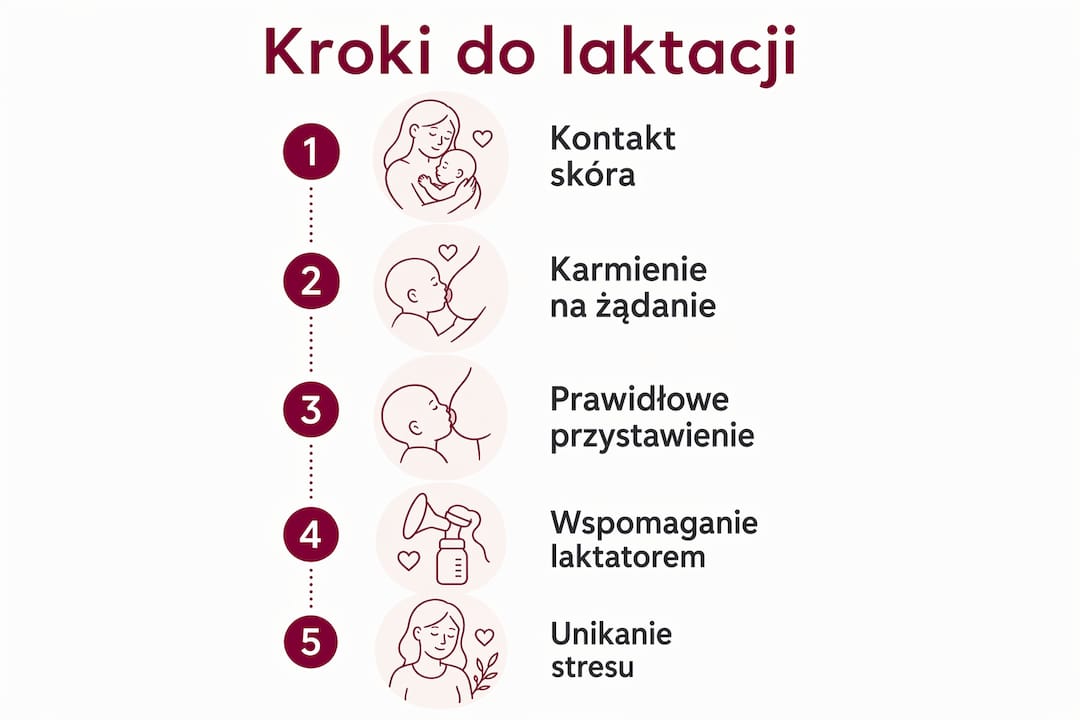Infografika z praktycznymi wskazówkami, jak wspierać i utrzymać laktację
