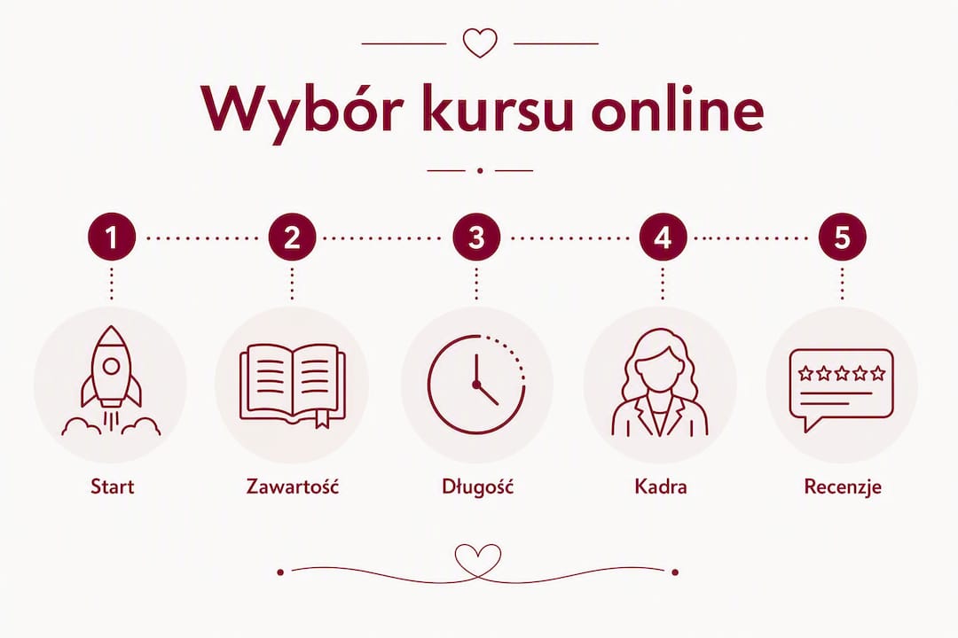 Infografika: jak wybrać idealny kurs online – krok po kroku