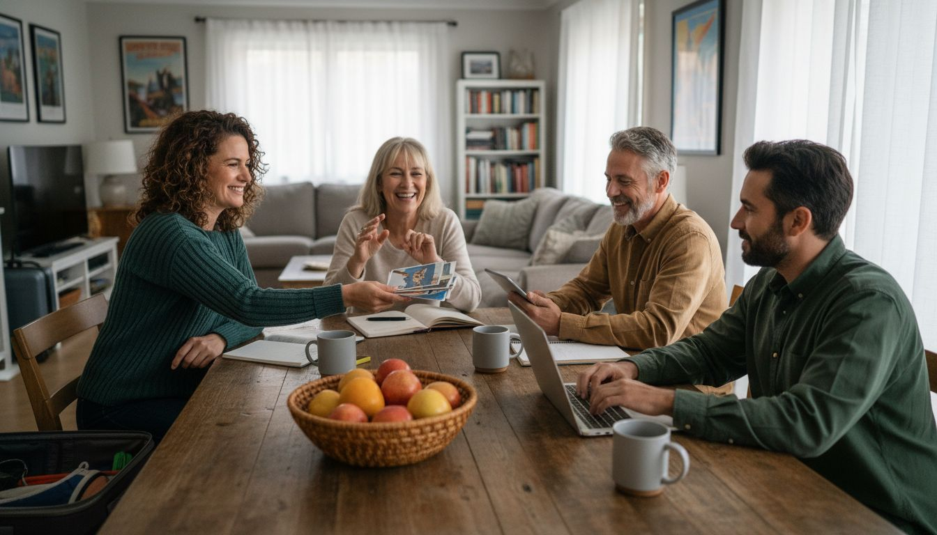 Homeowners sharing travel experiences together