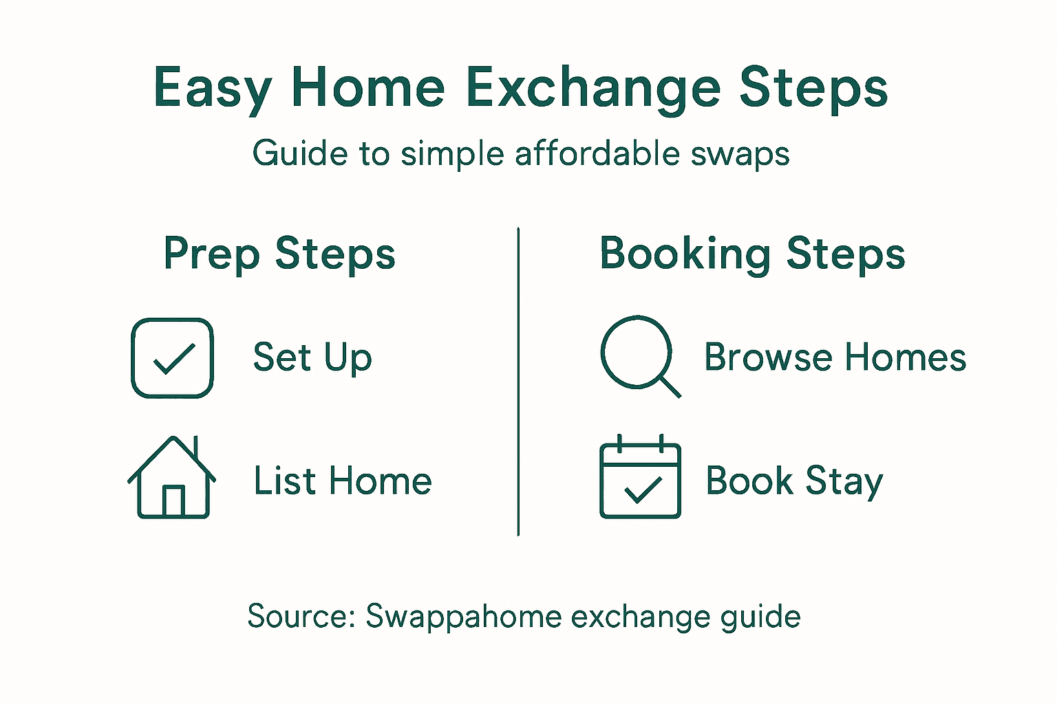 Infographic summarizing home exchange steps