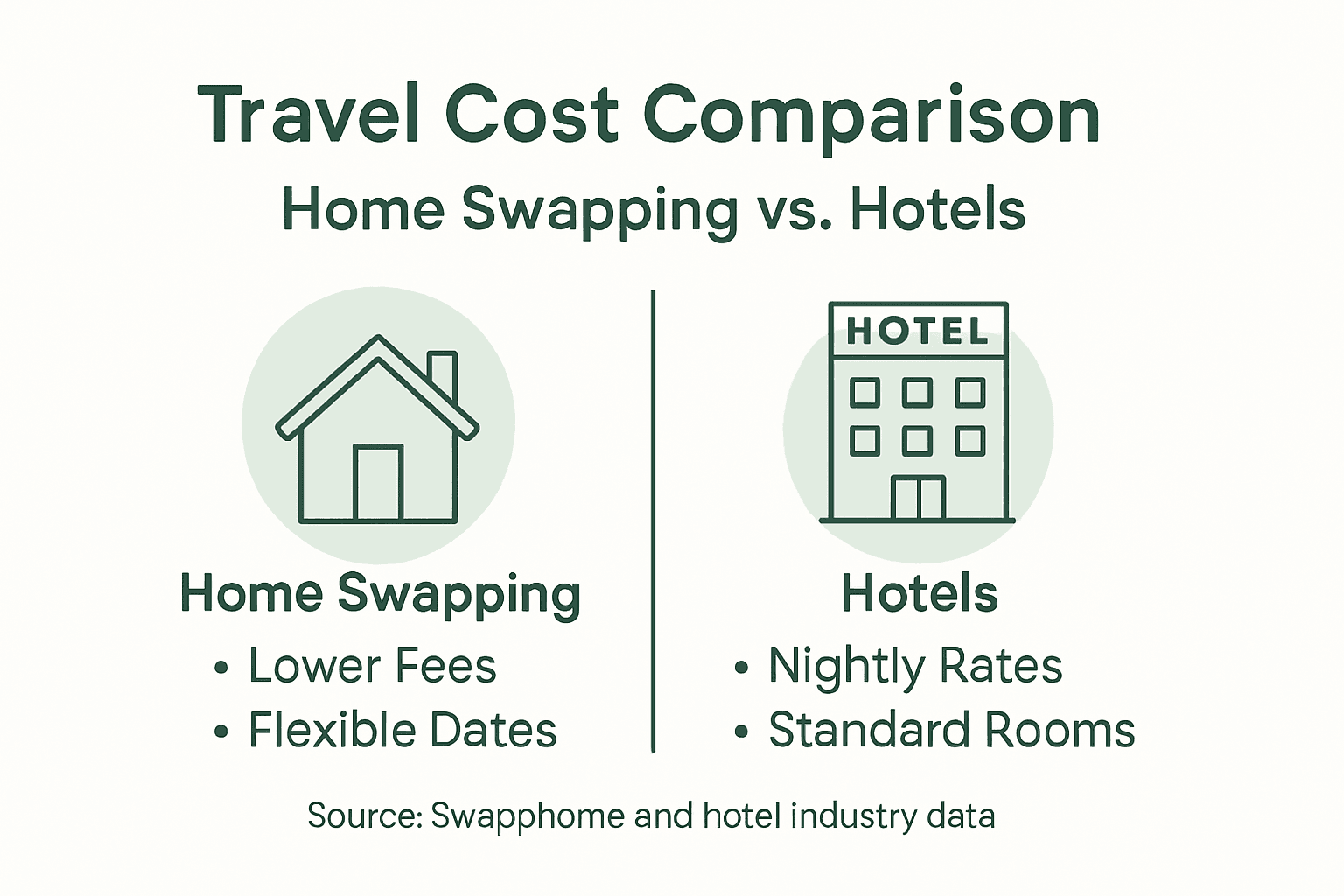 Infographic comparing home swap and hotel costs