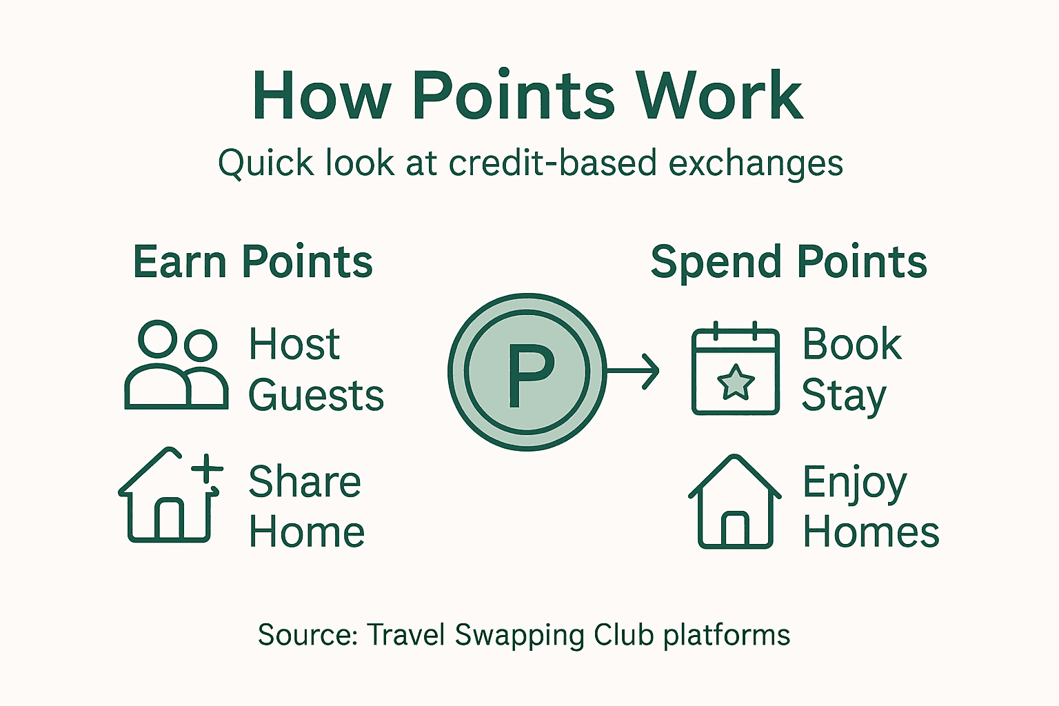 Infographic showing points system with earn and spend categories
