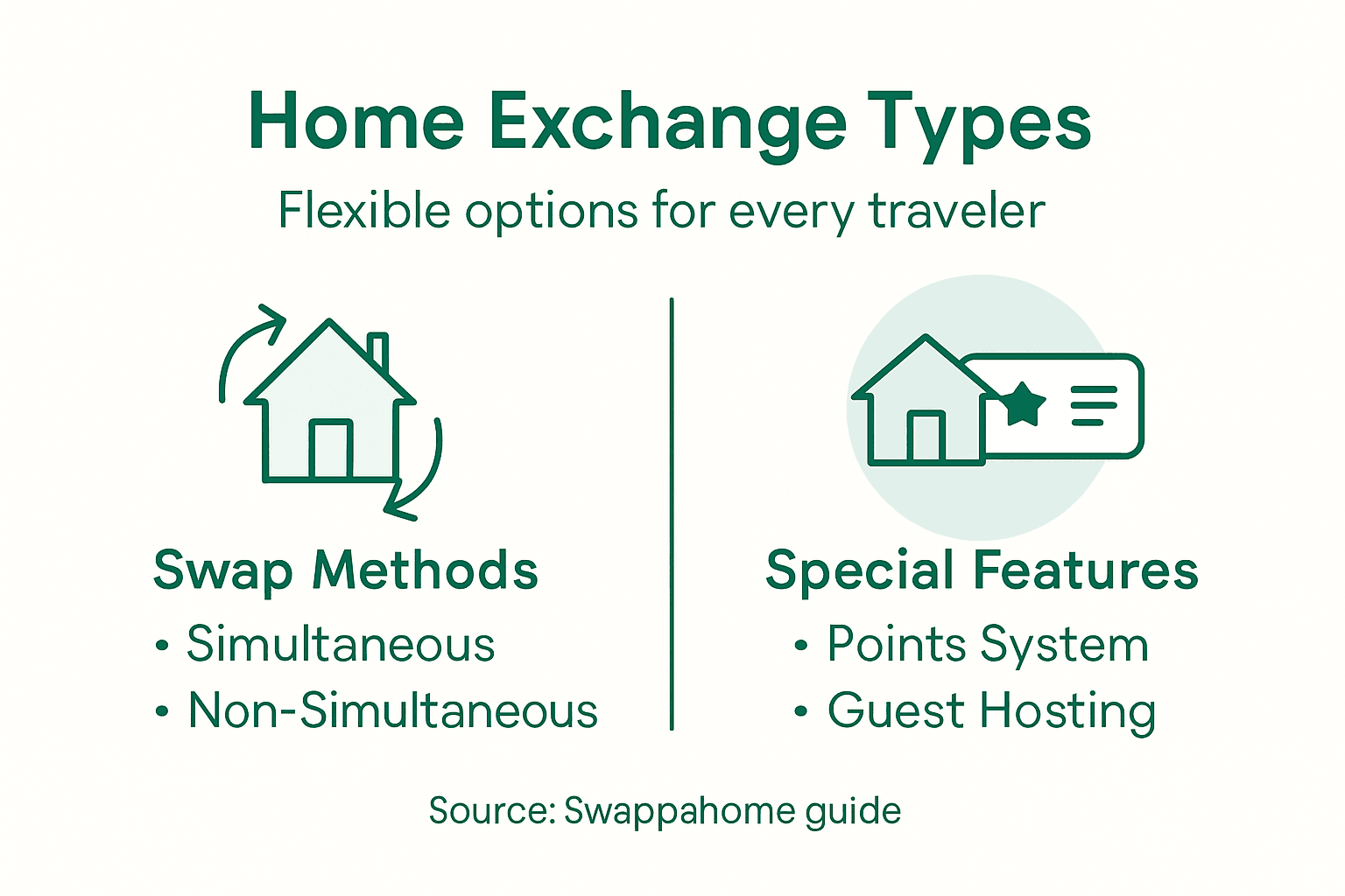 Infographic on types of home exchanges