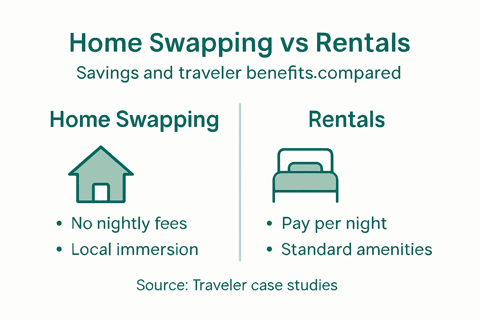 Infographic comparing home swapping and rentals