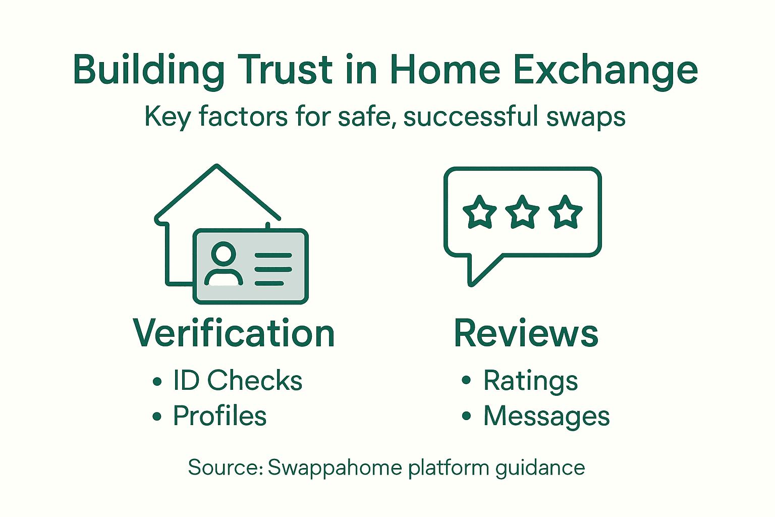 Infographic about trust and safety in home exchange