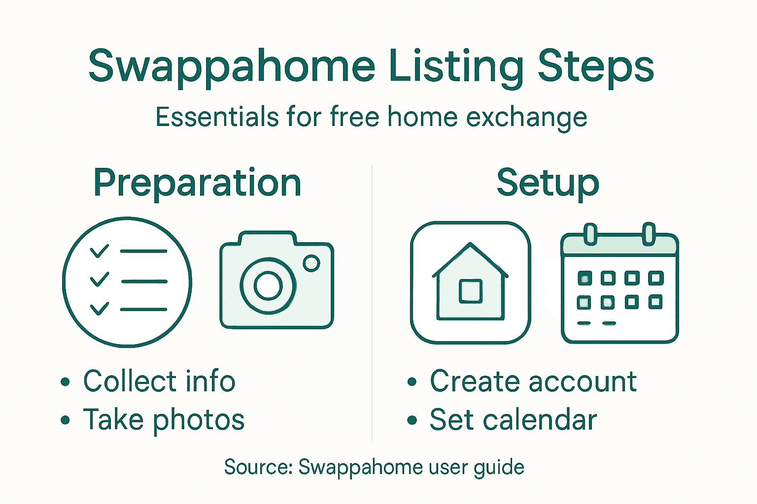 Infographic listing Swappahome steps