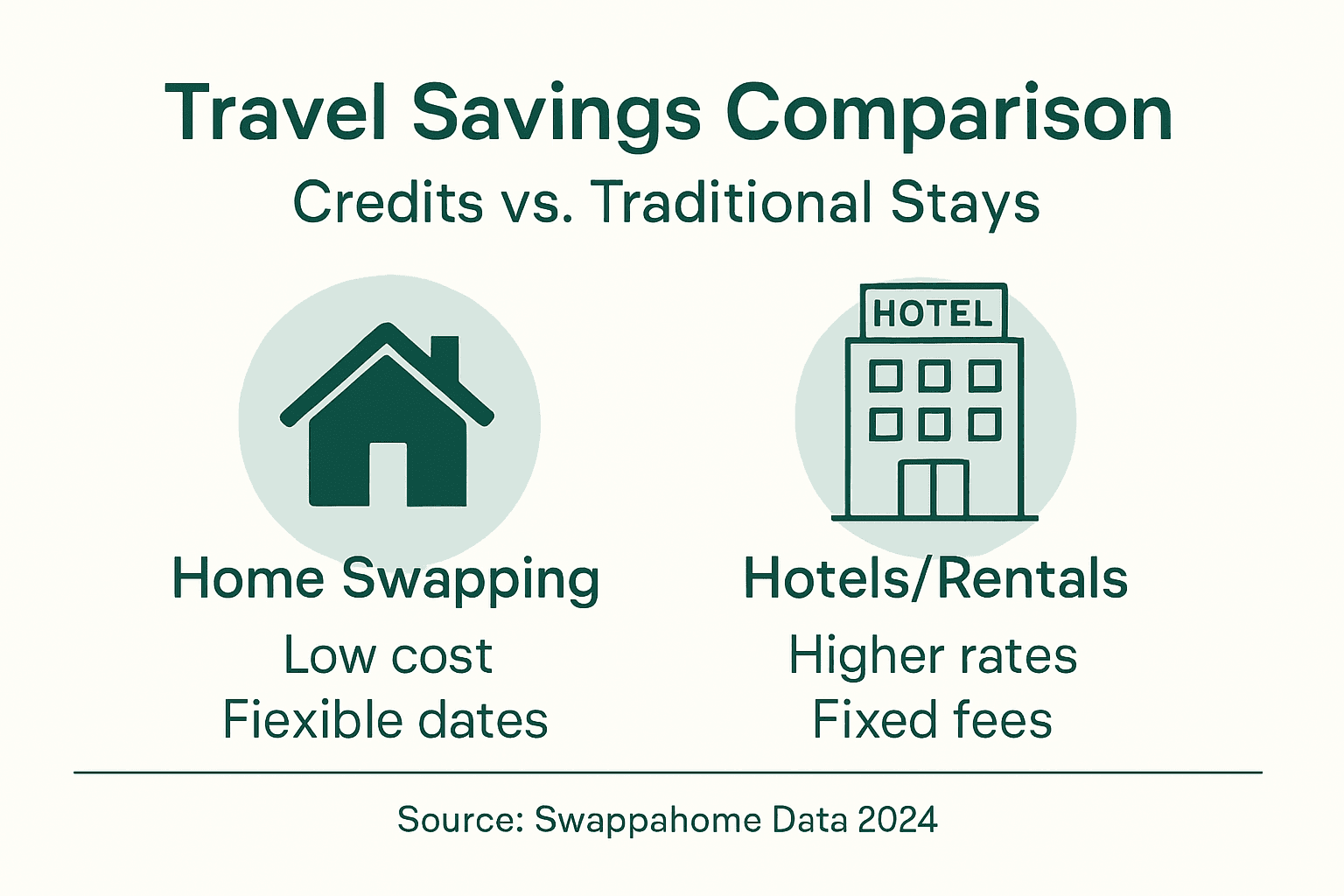 Infographic comparing travel credits and accommodation costs