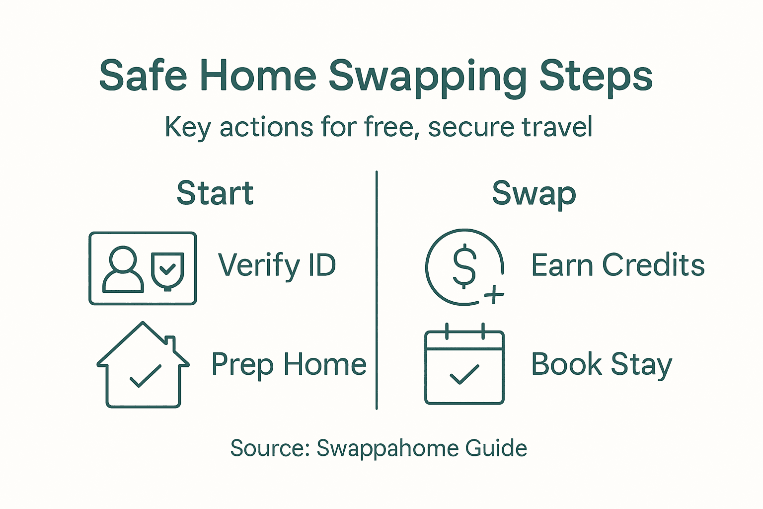 Infographic listing steps for safe home swapping