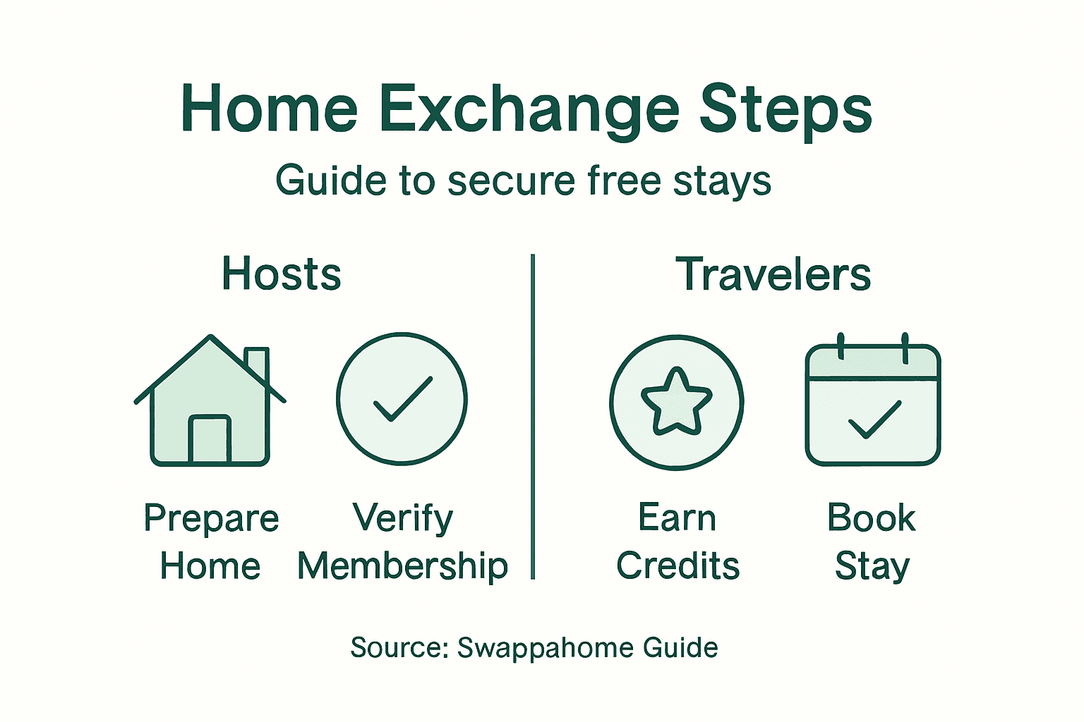 Infographic outlining steps for home exchange