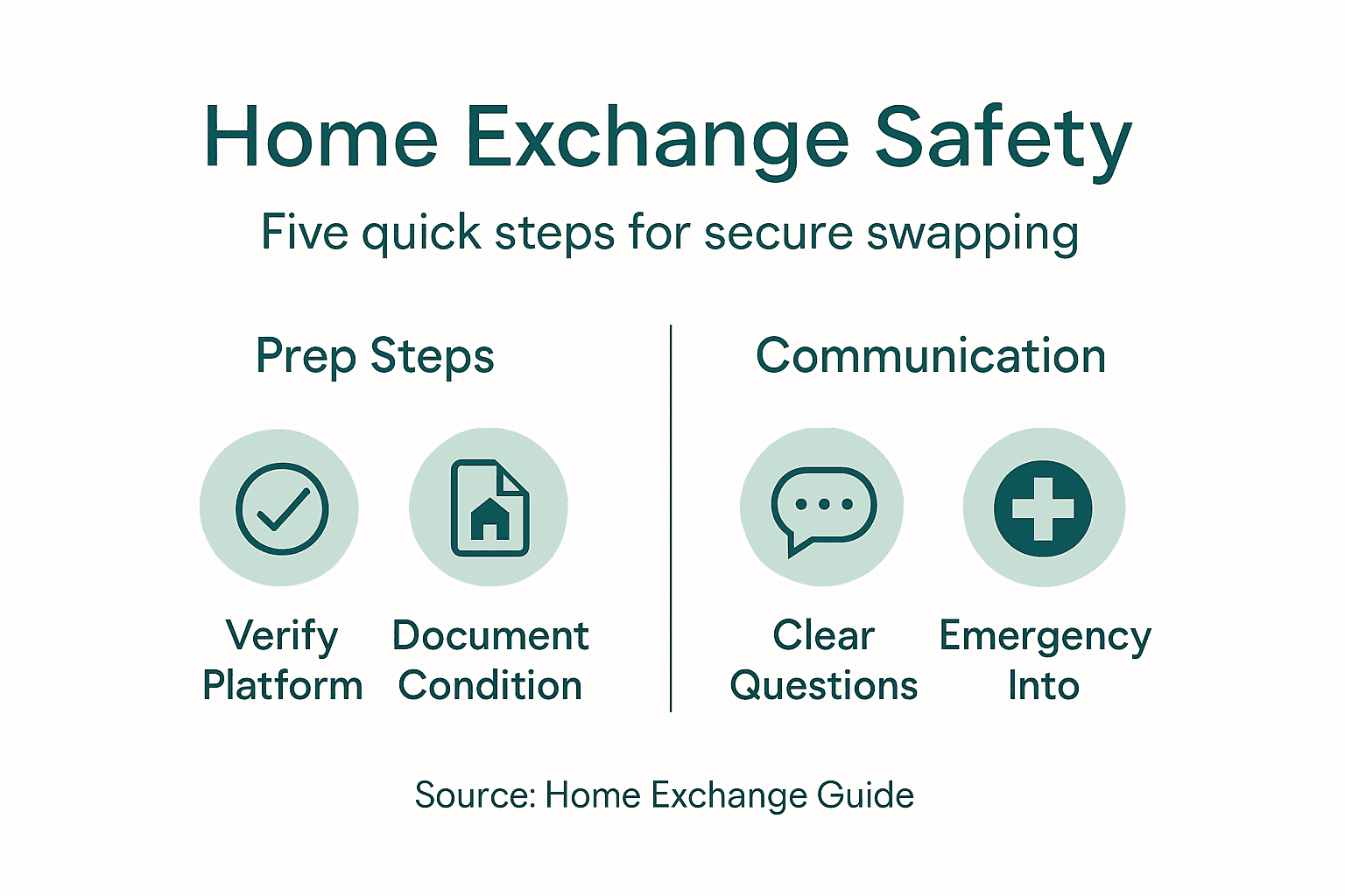 Infographic with home exchange safety steps