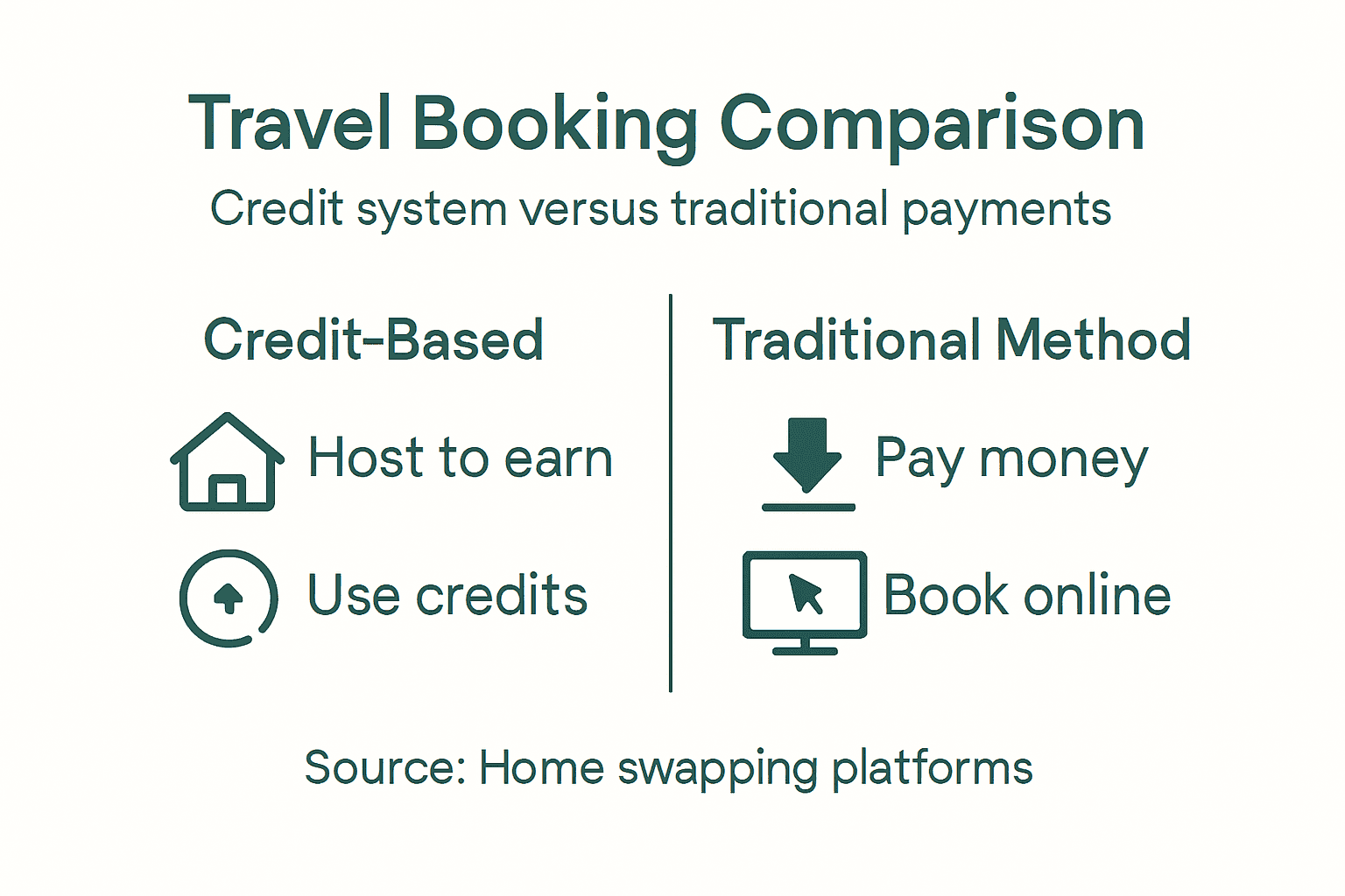 Infographic comparing credit and traditional travel booking