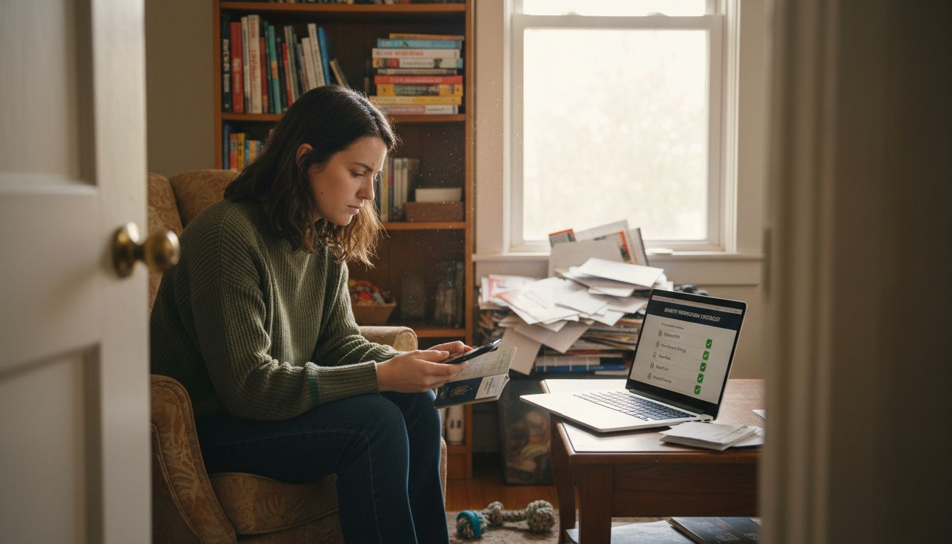 Woman using digital identity verification tools