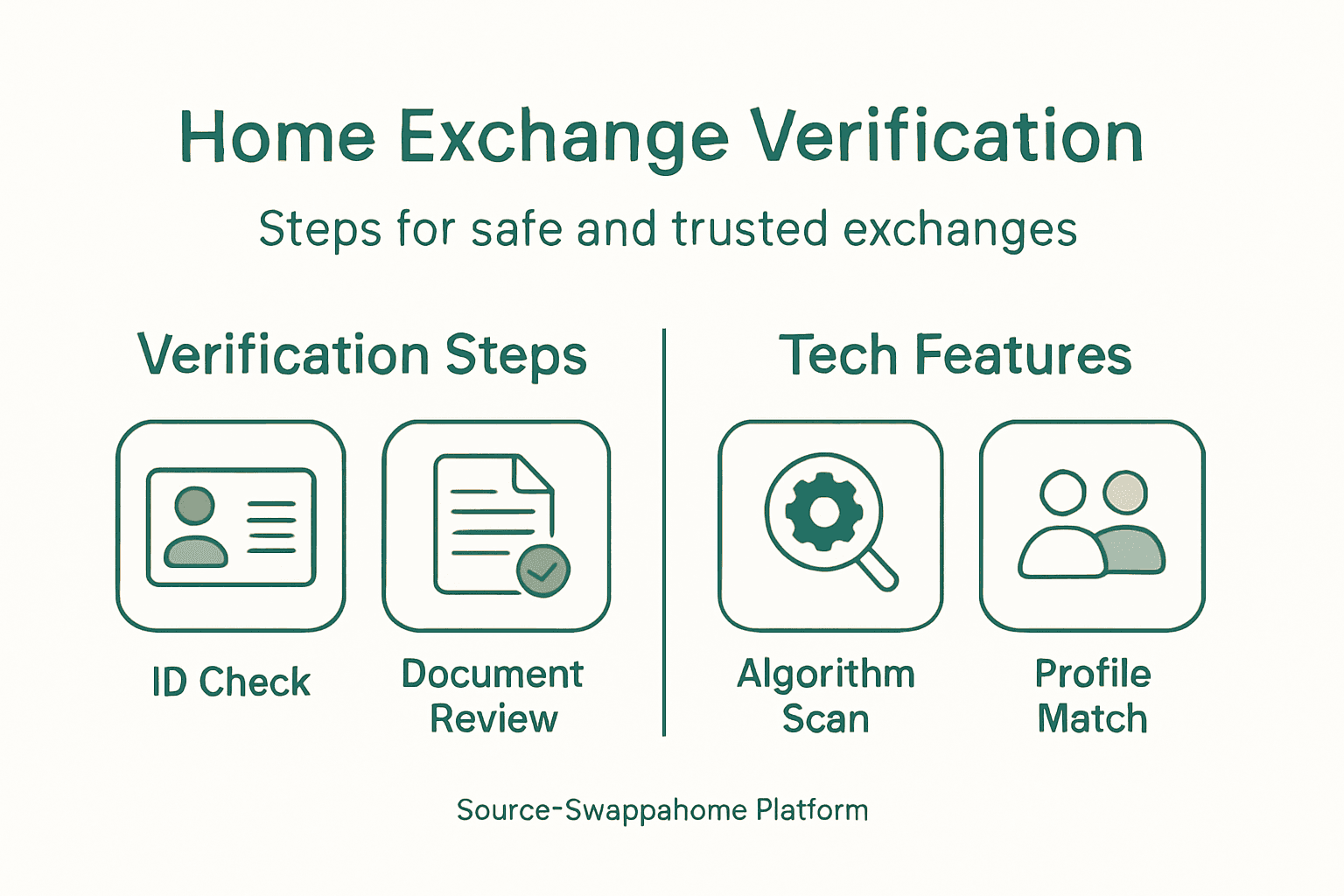 Infographic showing home exchange verification process
