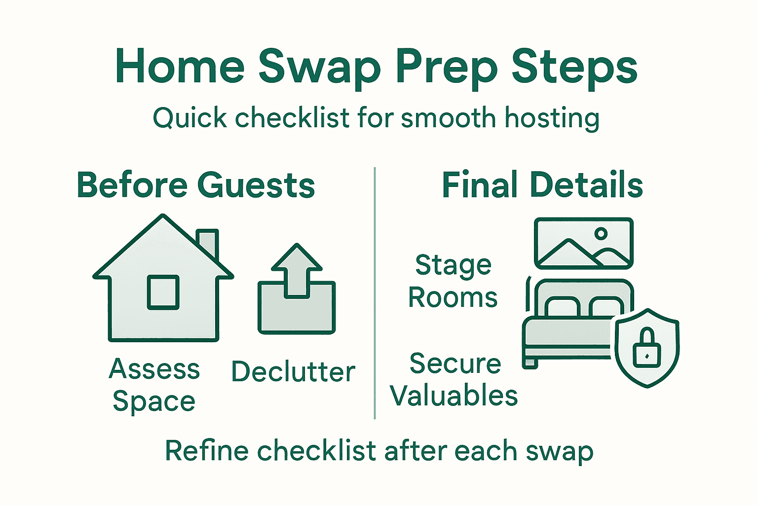 Infographic home swap preparation checklist steps