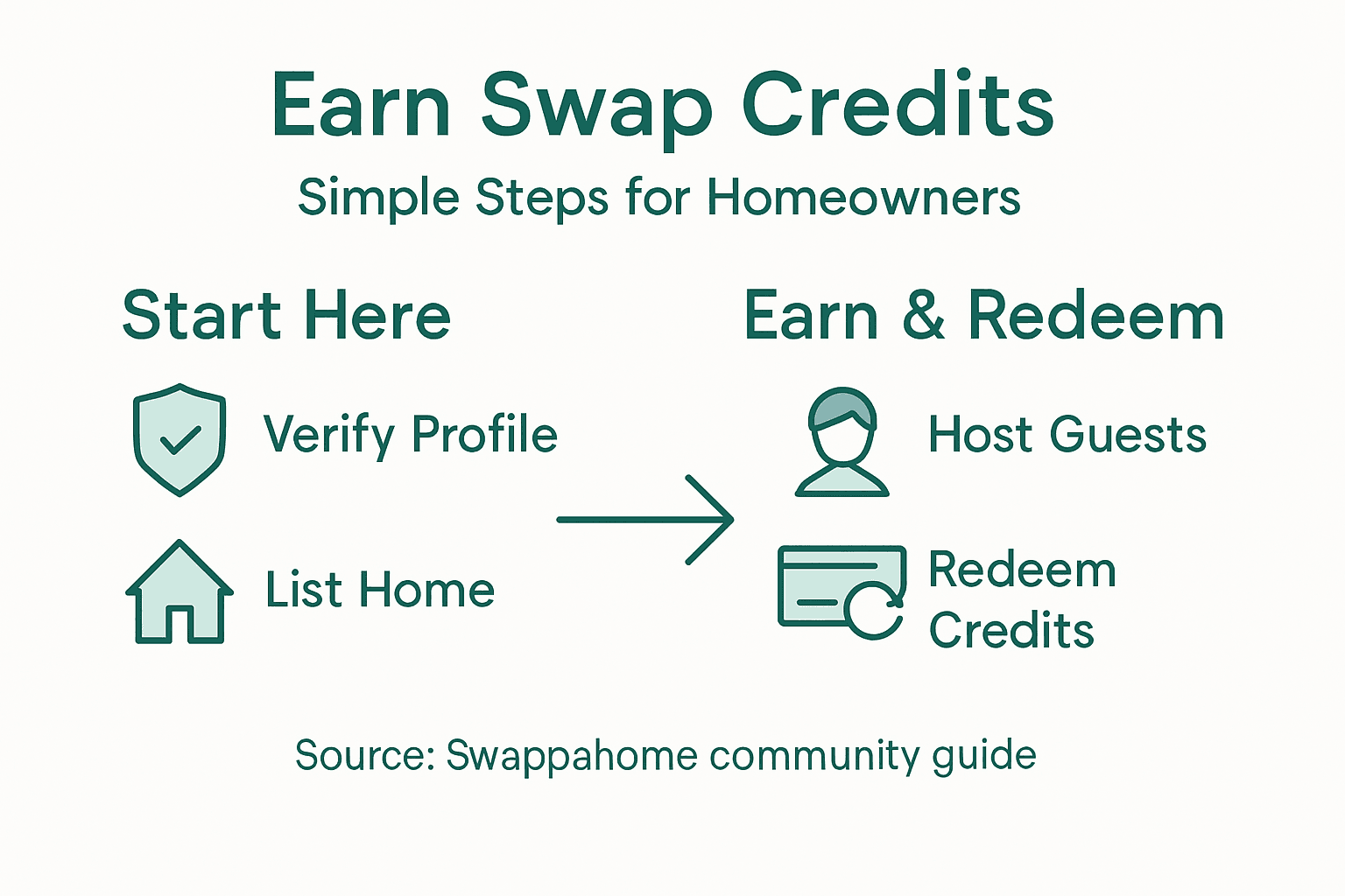 Infographic summarizing steps to earn swap credits