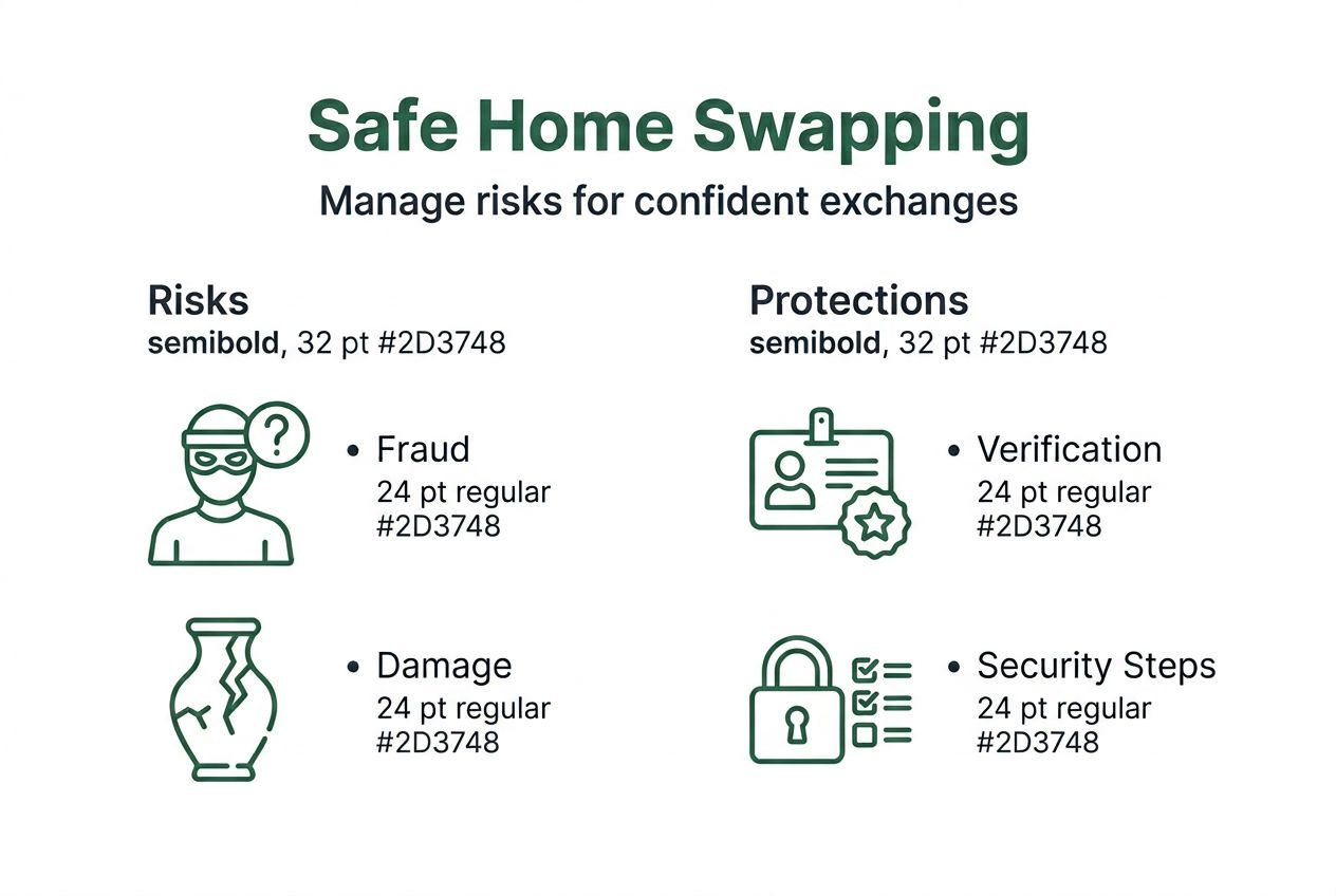 Infographic summarizing home swapping risks and protections