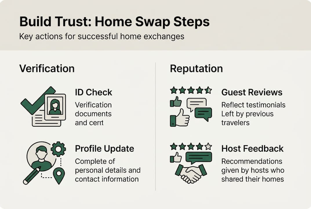 Infographic showing building trust for home swaps