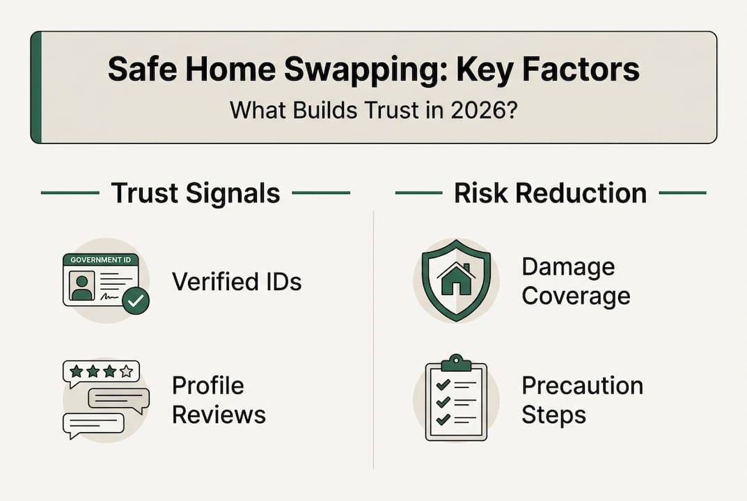 Infographic showing home swap trust and safety factors