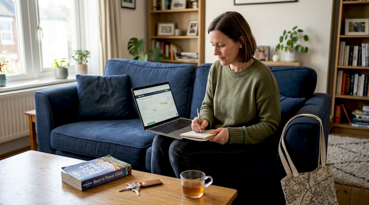 Traveler planning home swap with credit system