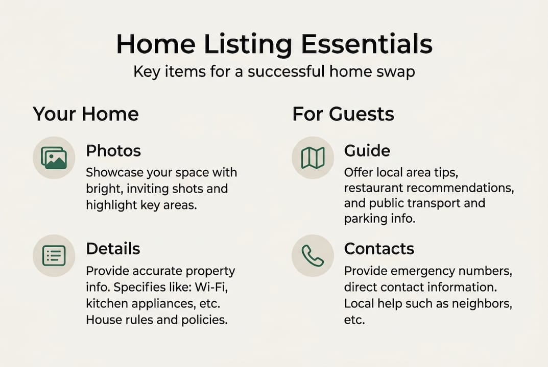 Infographic shows key items for home swap listing
