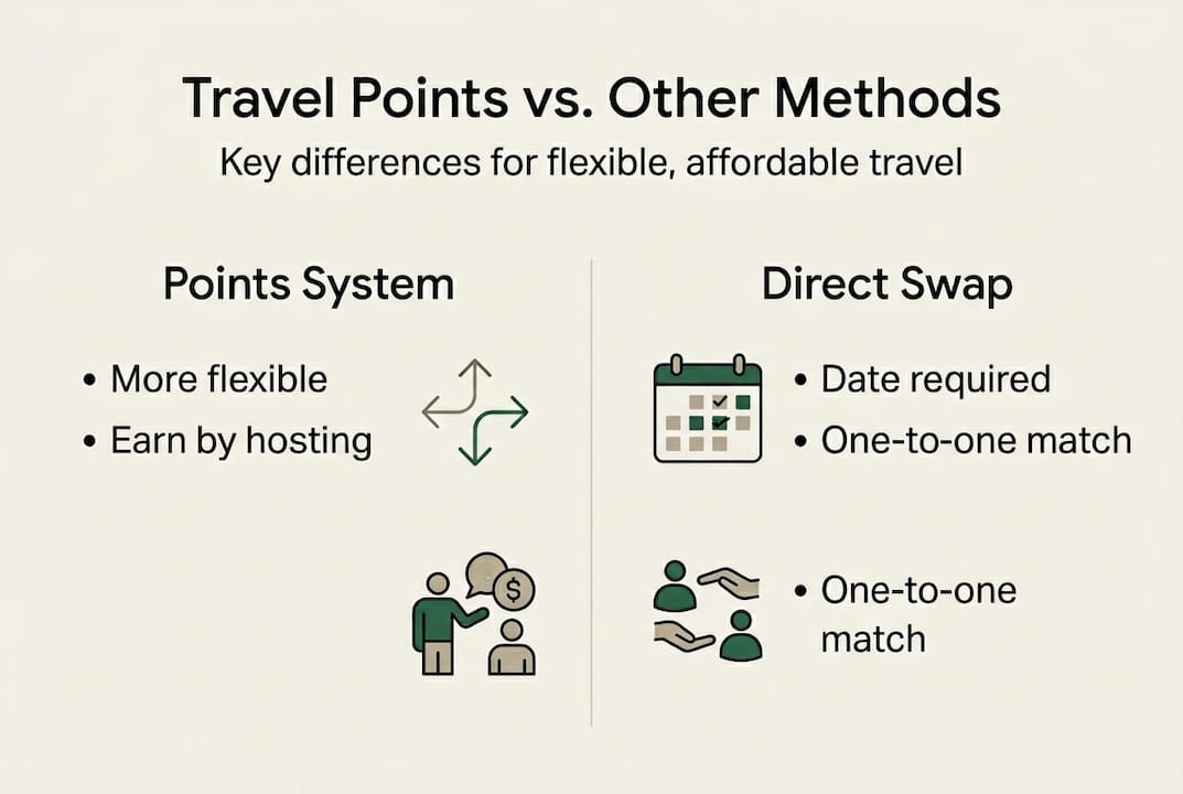 Infographic comparing travel point systems