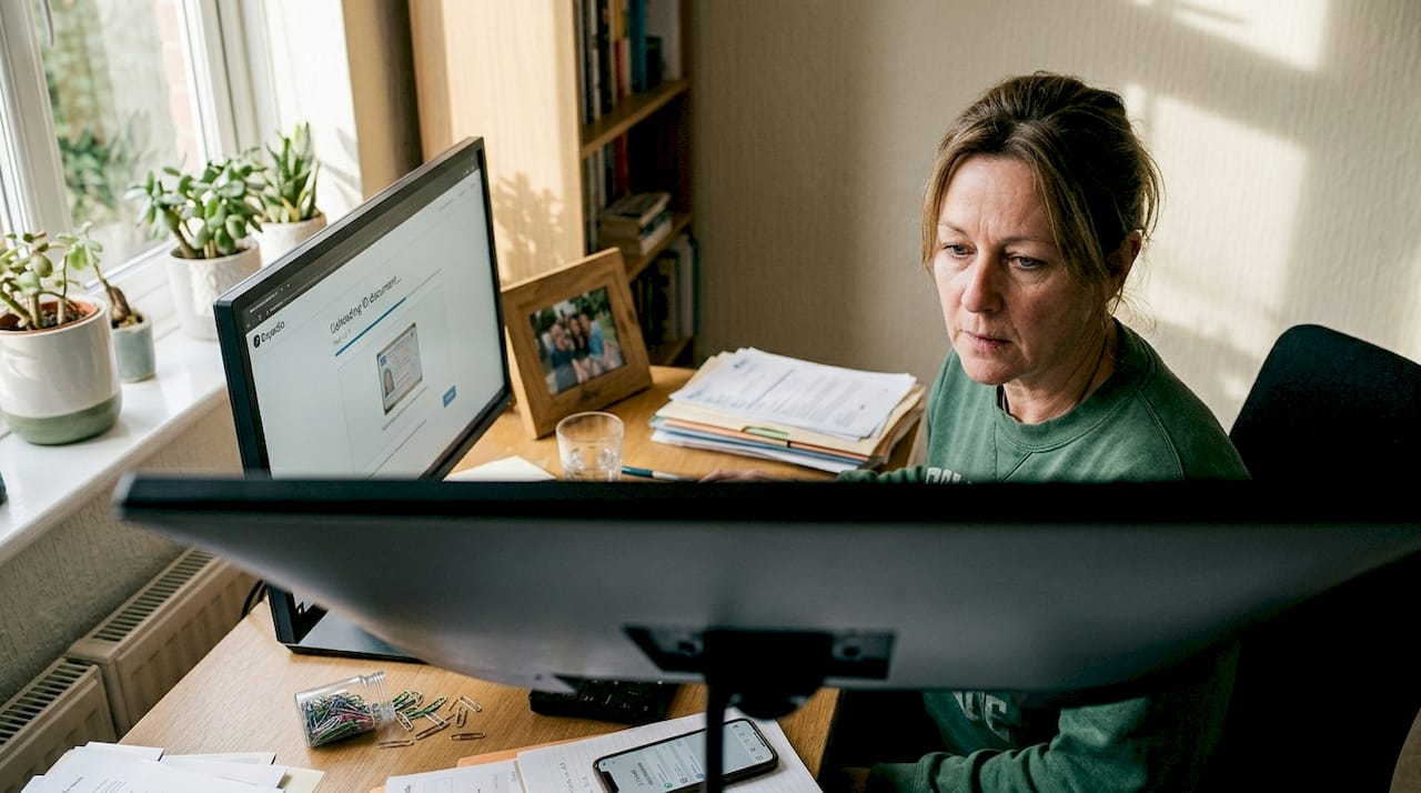 Woman uploading ID for platform verification