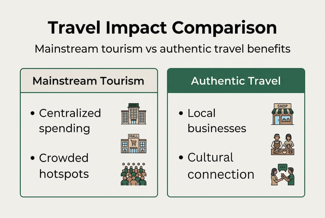 Infographic comparing tourism impact areas