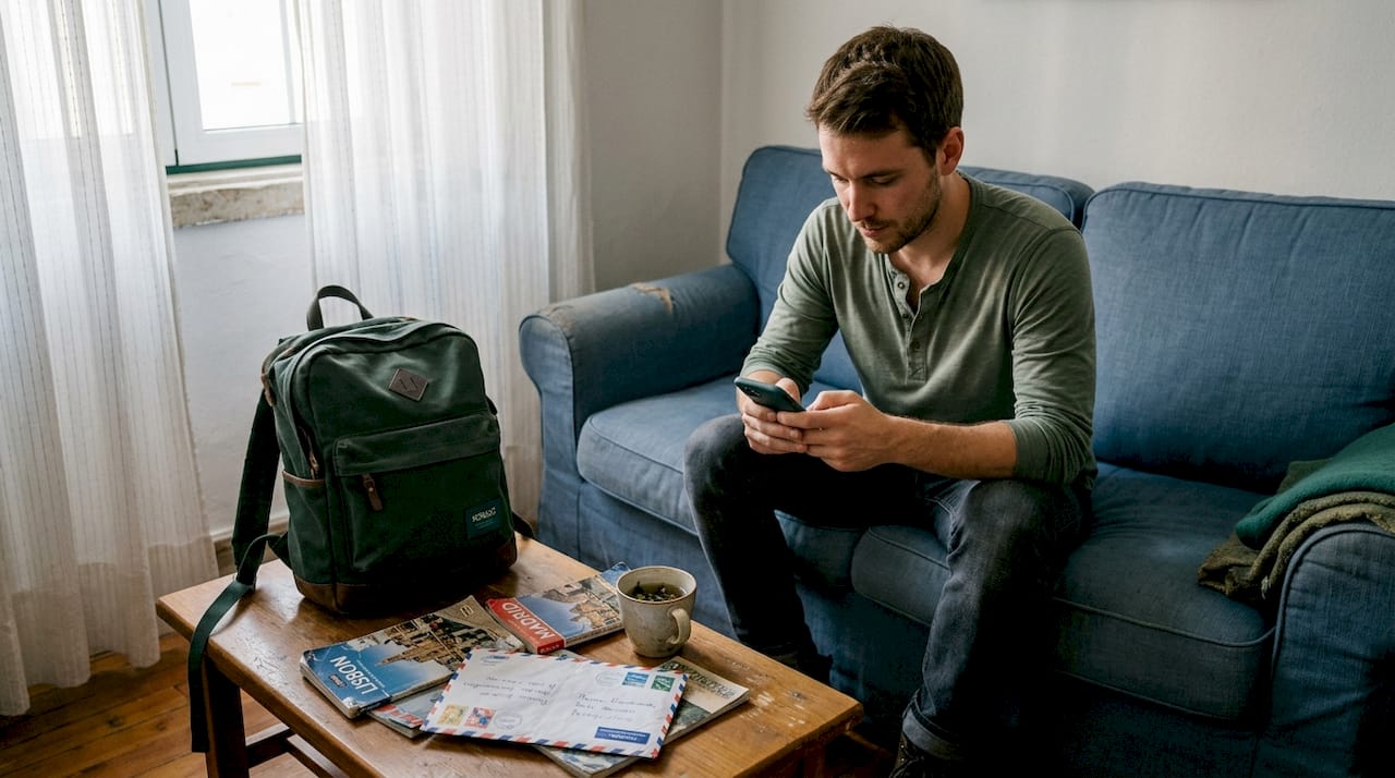 Solo traveler messages host in lived-in apartment
