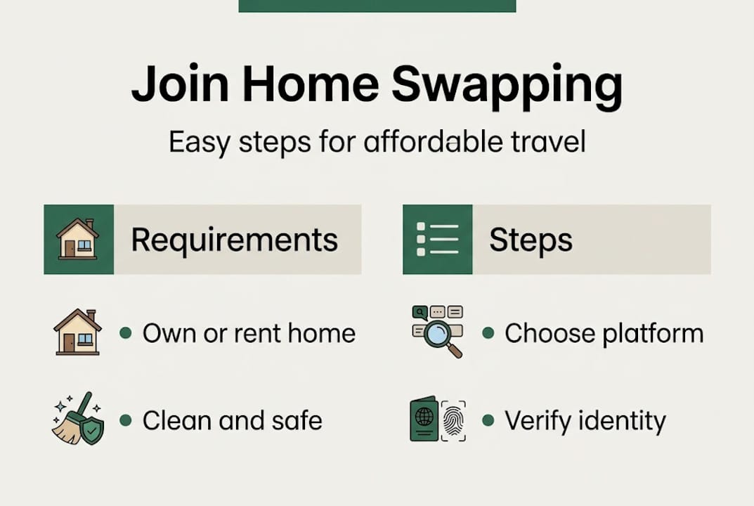 Infographic with joining steps for home swapping