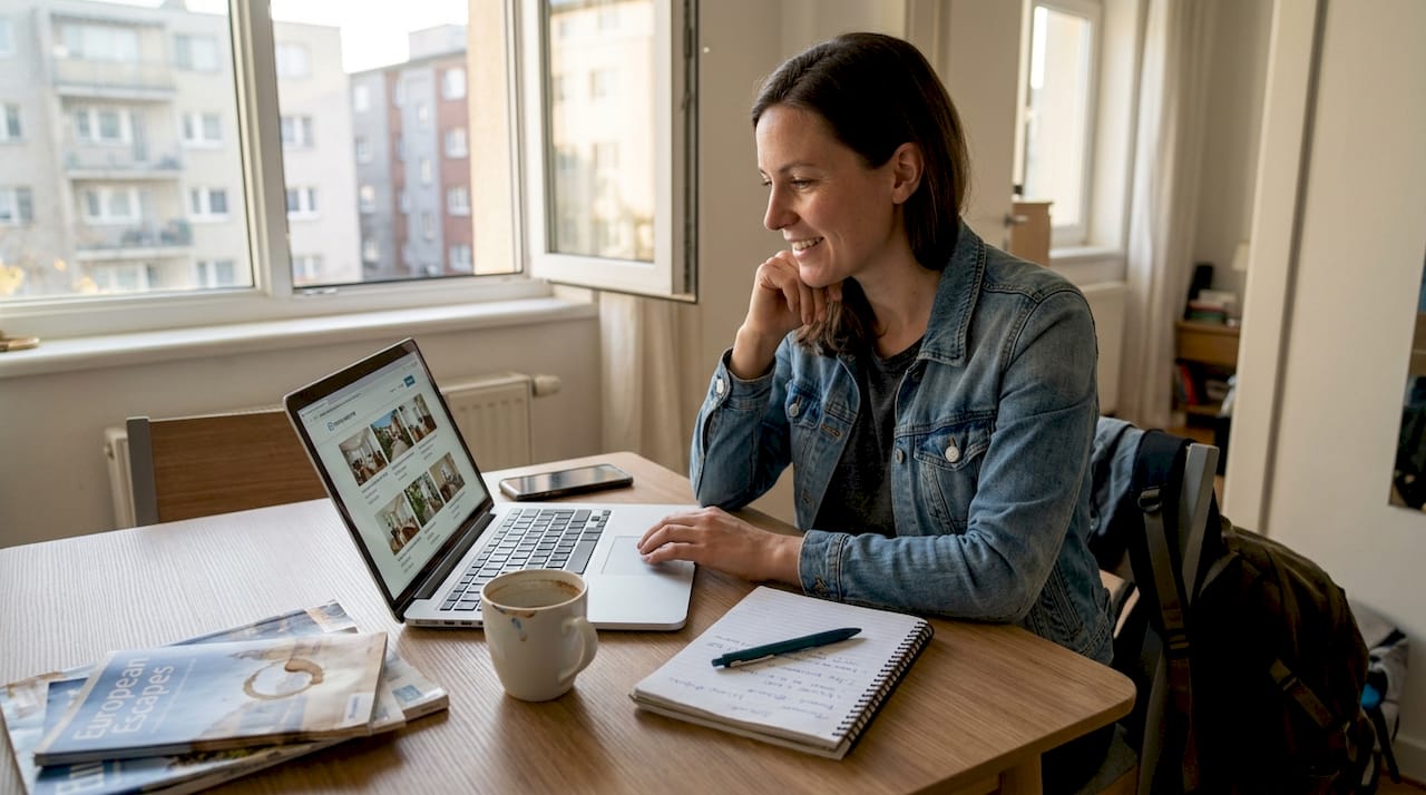 Traveler searching alternative lodging options