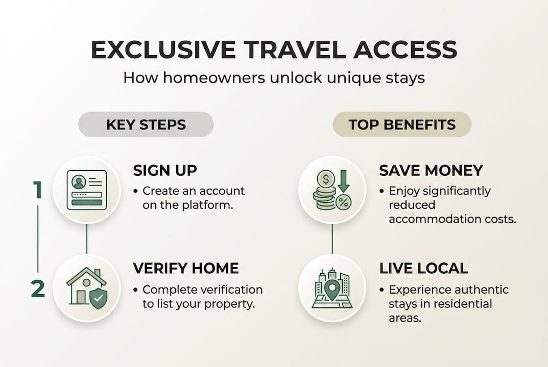 Infographic showing travel access steps and benefits