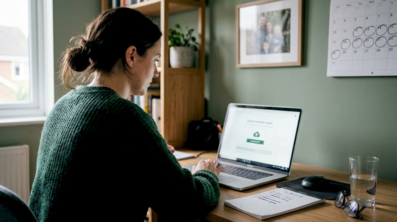 Woman verifying ID for home exchange platform