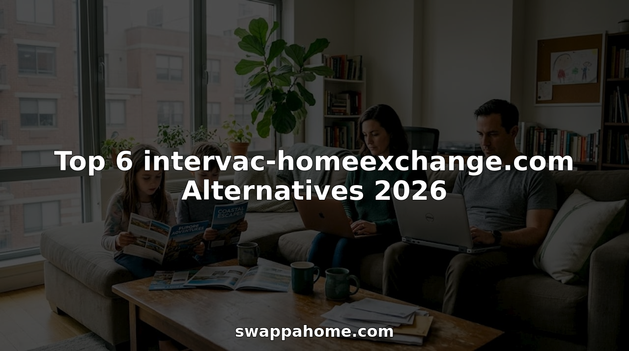 Family at home planning vacation exchange together